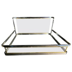 Retro American Modern Unique Chrome, Brass and Lucite King Size Bed, Karl Springer