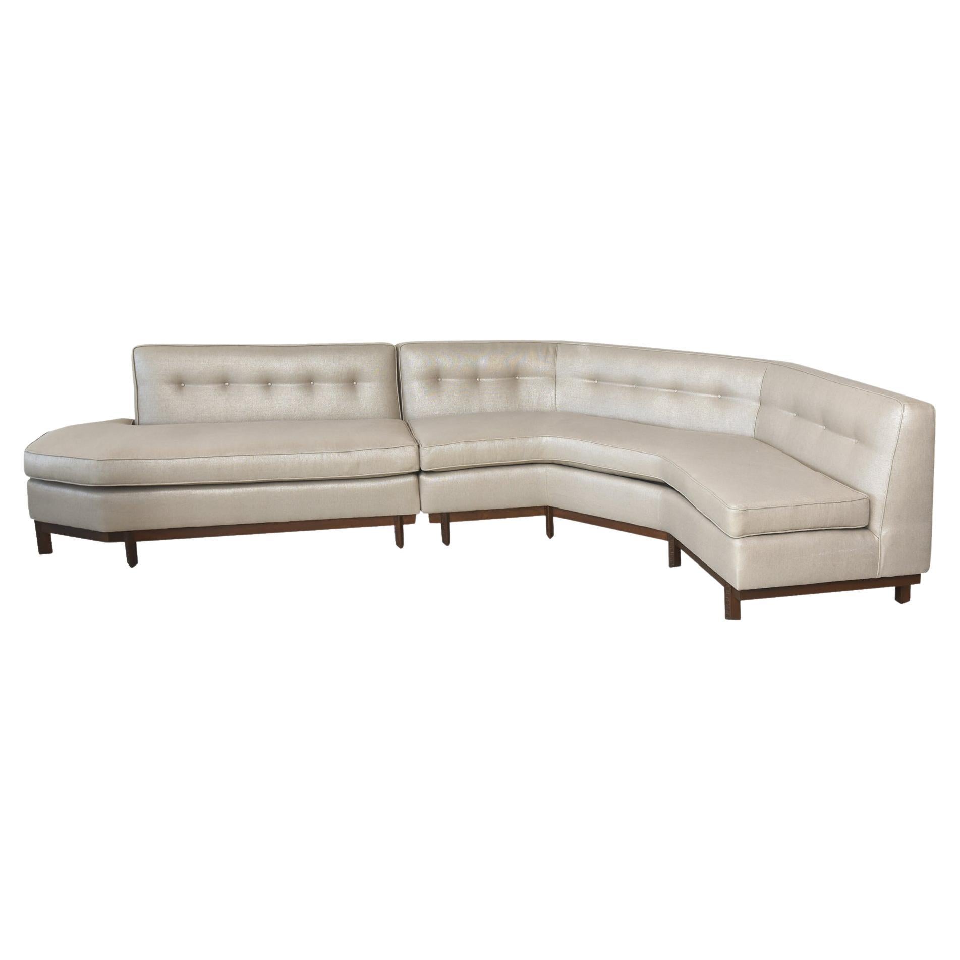 American Modern Upholstered Sec Sofa, Frank LLoyd Wright for Heritage Henredon For Sale