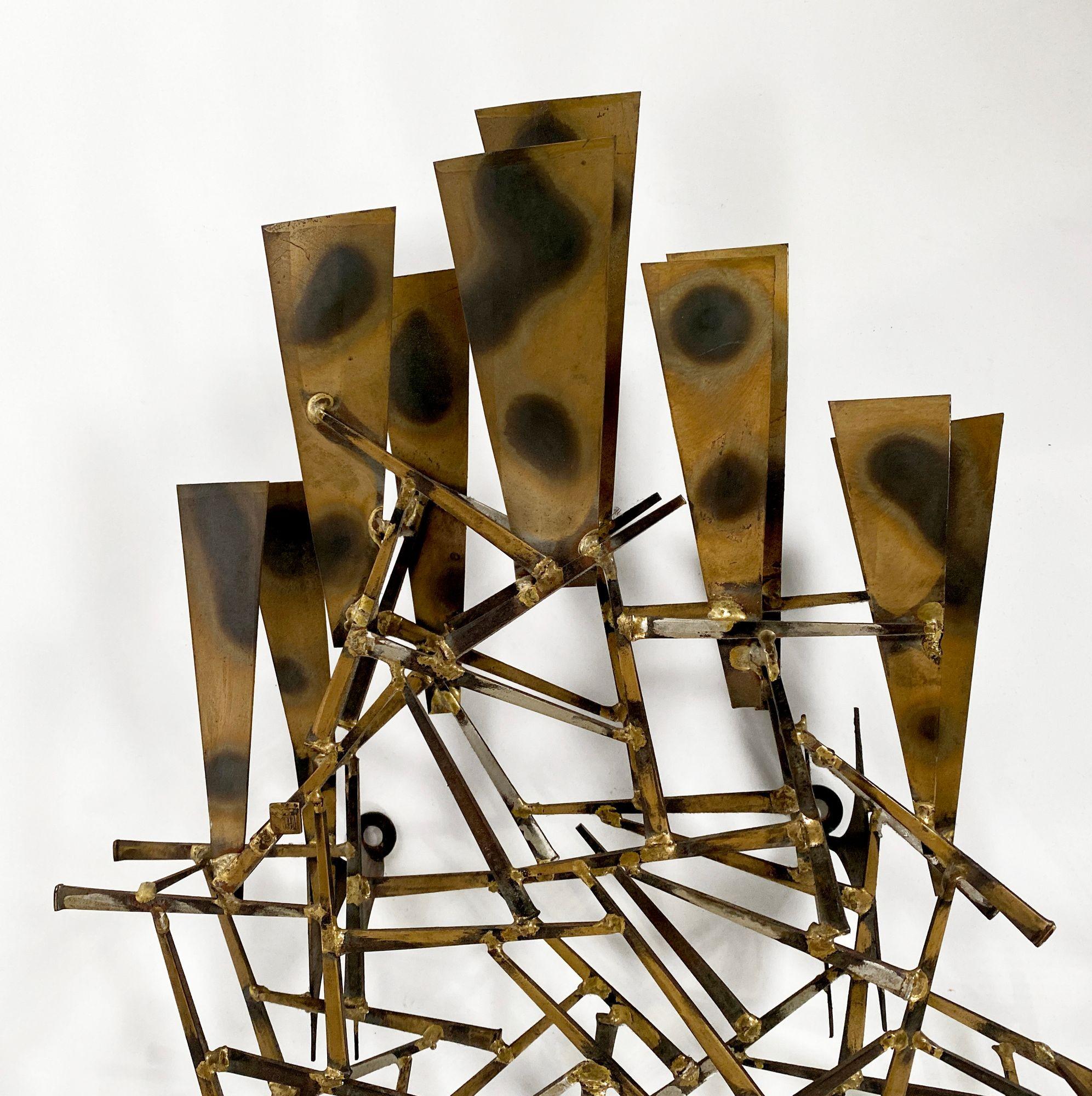 Metal American Modern Wall hanging Sculpture, Curtis Jere For Sale