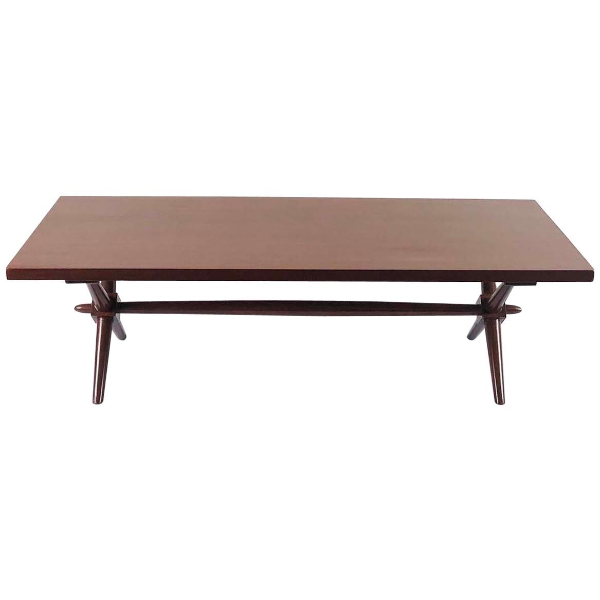 American Modern Walnut Coffee Table Designed by Robsjohn Gibbings