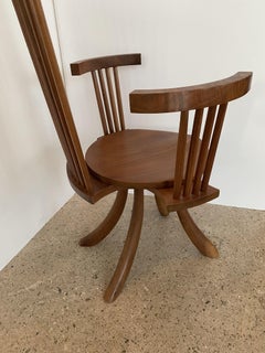 American Modern Walnut High Back Armchair, Jeffrey Greene