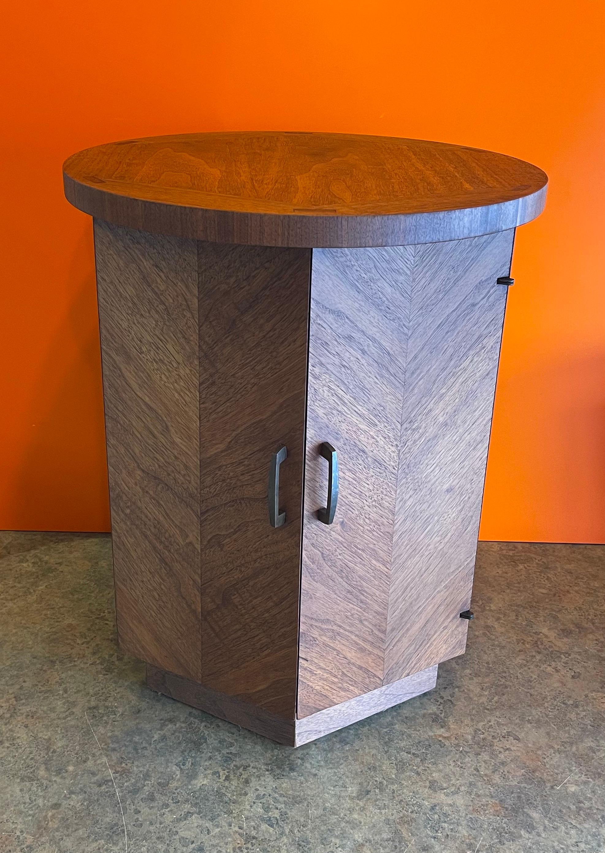 American modern walnut side table / cabinet from the 