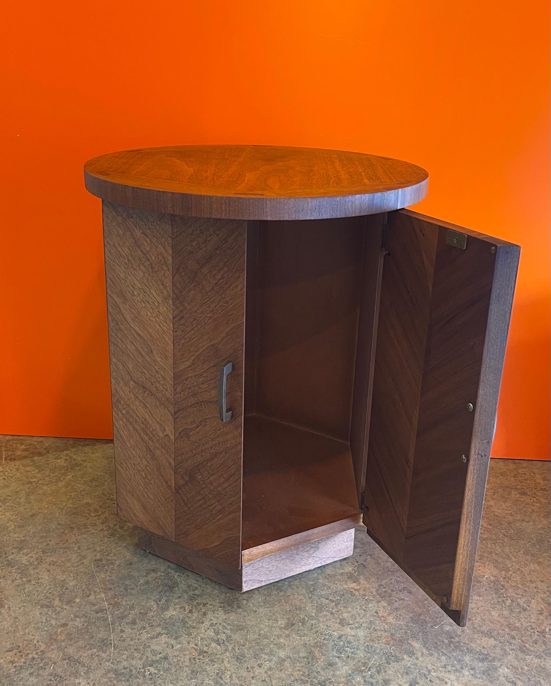 American Modern Walnut Side Table / Cabinet 