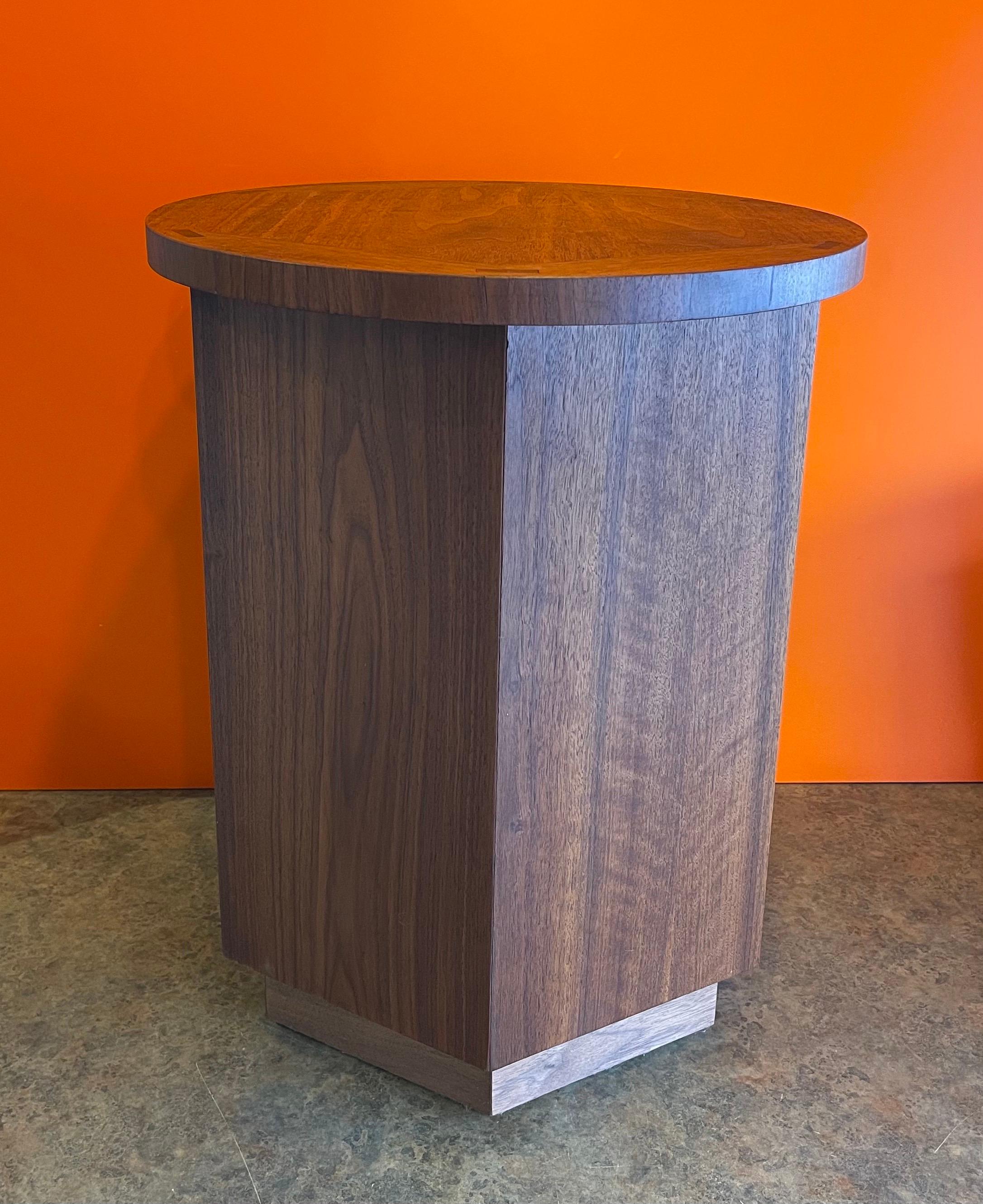 American Modern Walnut Side Table / Cabinet 