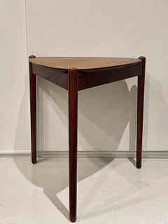 American Modern Walnut Tri-Legged Midcentury Cocktail Table