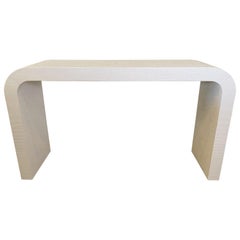 American Modern White Murano Linen "Waterfall" Console, Karl Springer