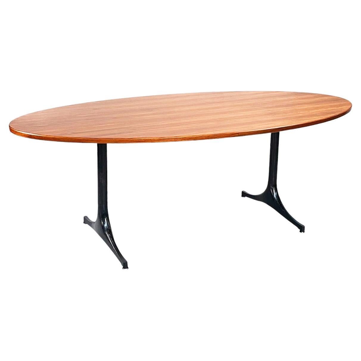 American Modern Wood Metal Dining Table by George Nelson Herman Miller, 1960s For Sale