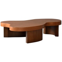 American Modernism, Large Organic Coffee or Cocktail Table, Walnut, 1950s
