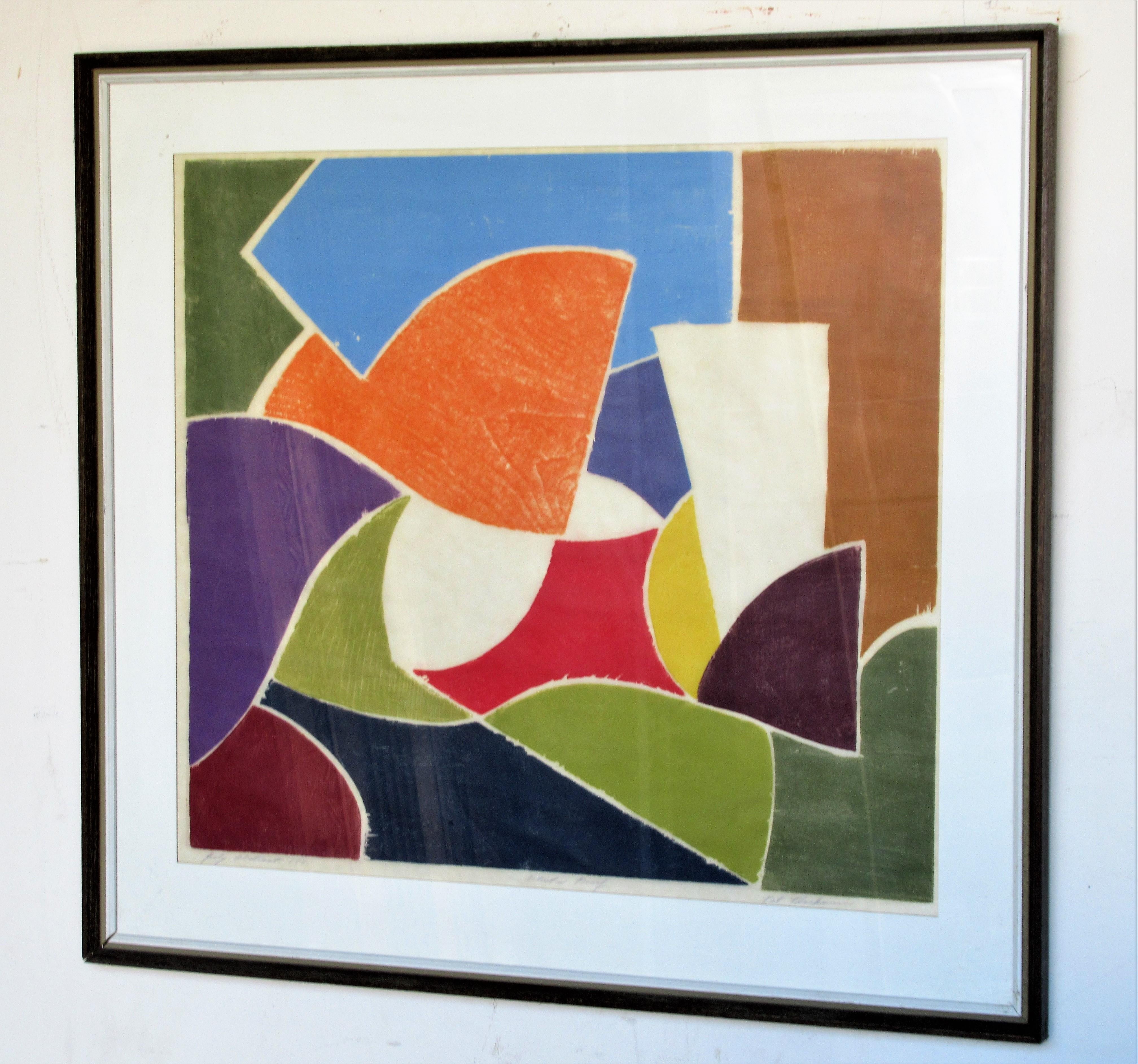 American Modernist Abstract Woodcut Prints, Artist Proofs, 1971 In Good Condition In Rochester, NY