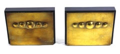 American Modernist Bookends in Solid Bakelite and Brass
