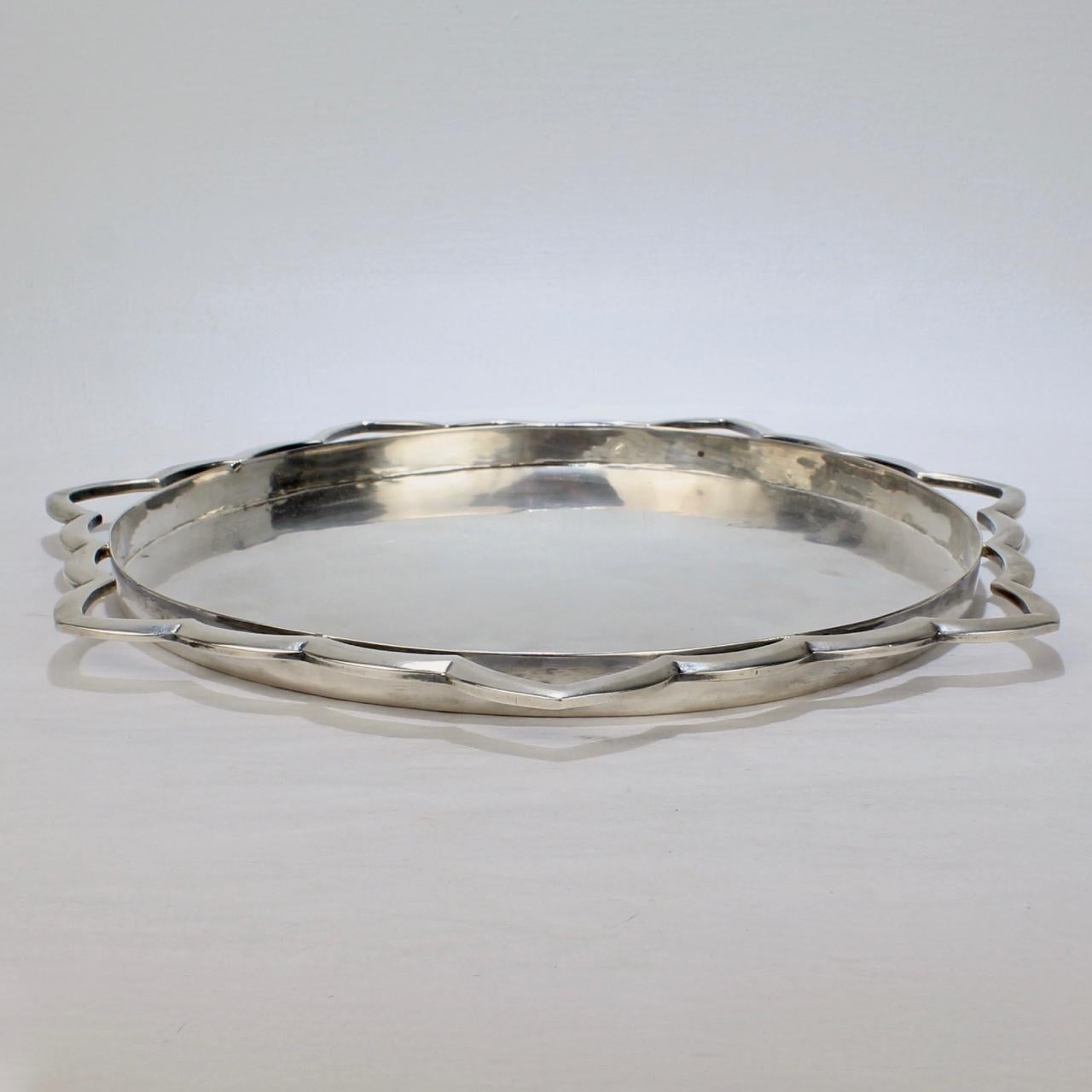 Women's or Men's American Modernist Handwrought Sterling Silver Tray by Henry Petzal, 1970s