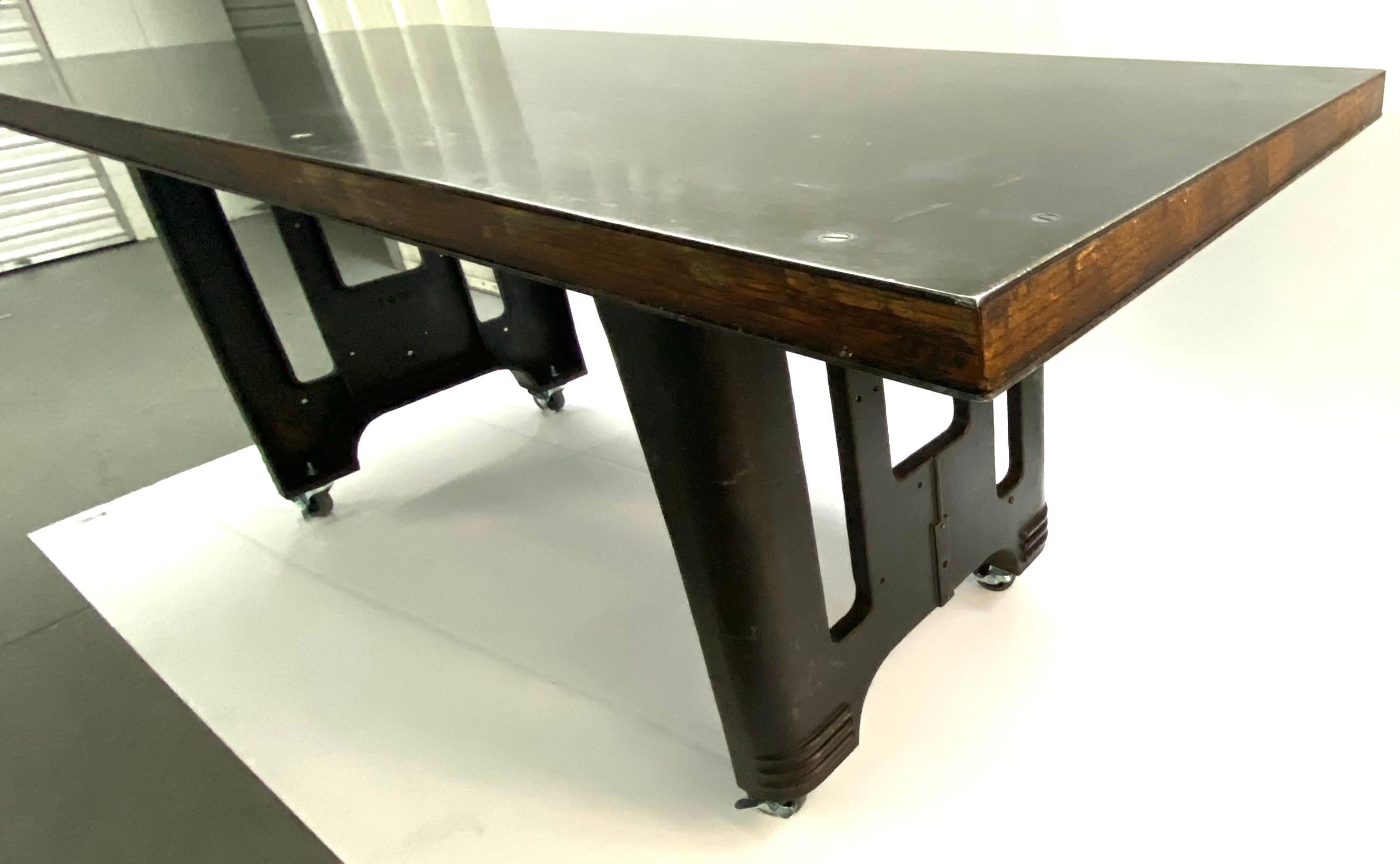 American Modernist Industrial Metal Table In Good Condition In New York, NY