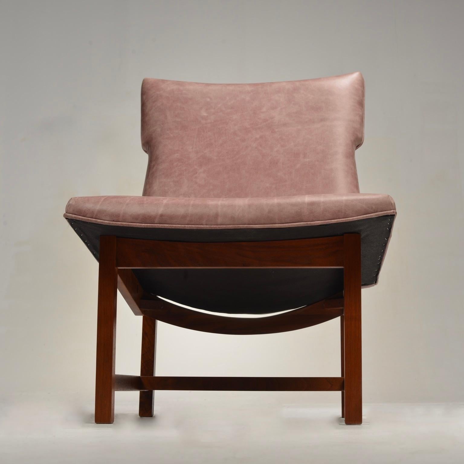 American Modernist Leather Lounge Chairs - Two Available For Sale 5