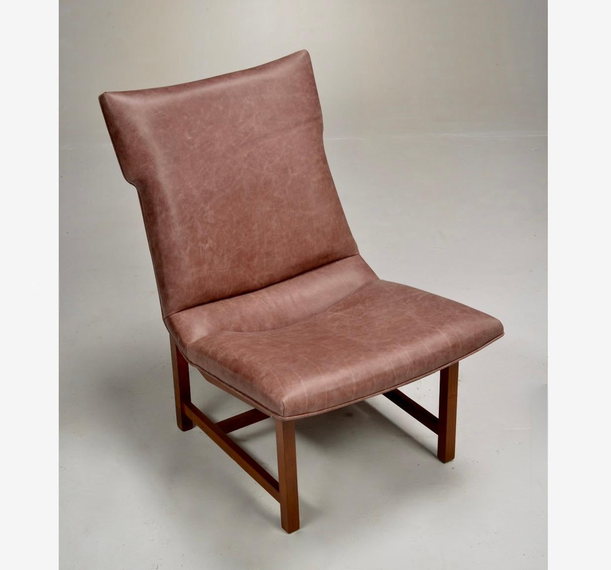 American Modernist Leather Lounge Chairs - Two Available For Sale 6