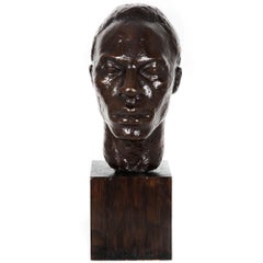 American Modernist Sculpture Bust of a Man by Lucile Leslie Swan & Valsuani