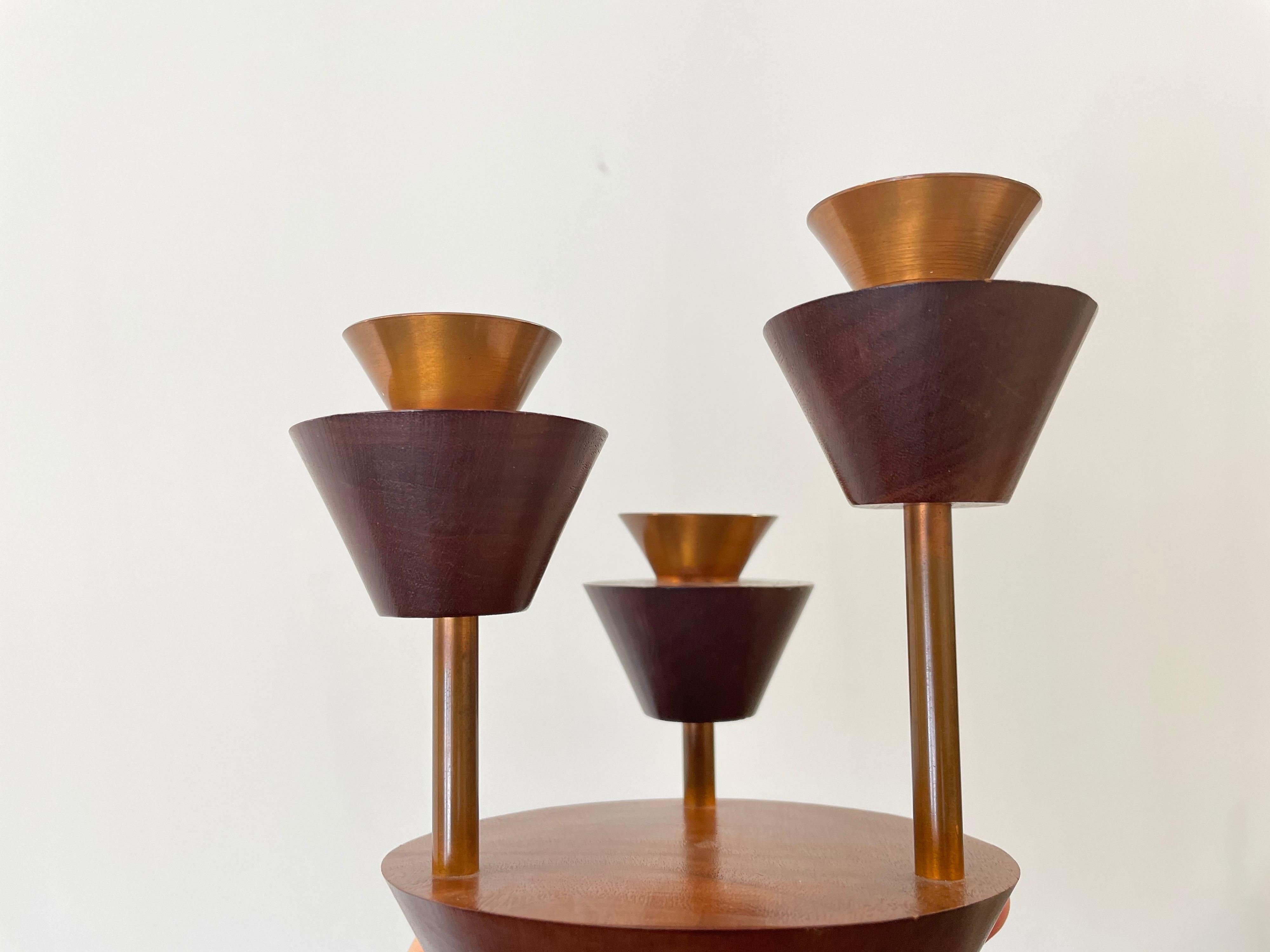 American Modernist Signed Candelbra In Good Condition For Sale In St.Petersburg, FL