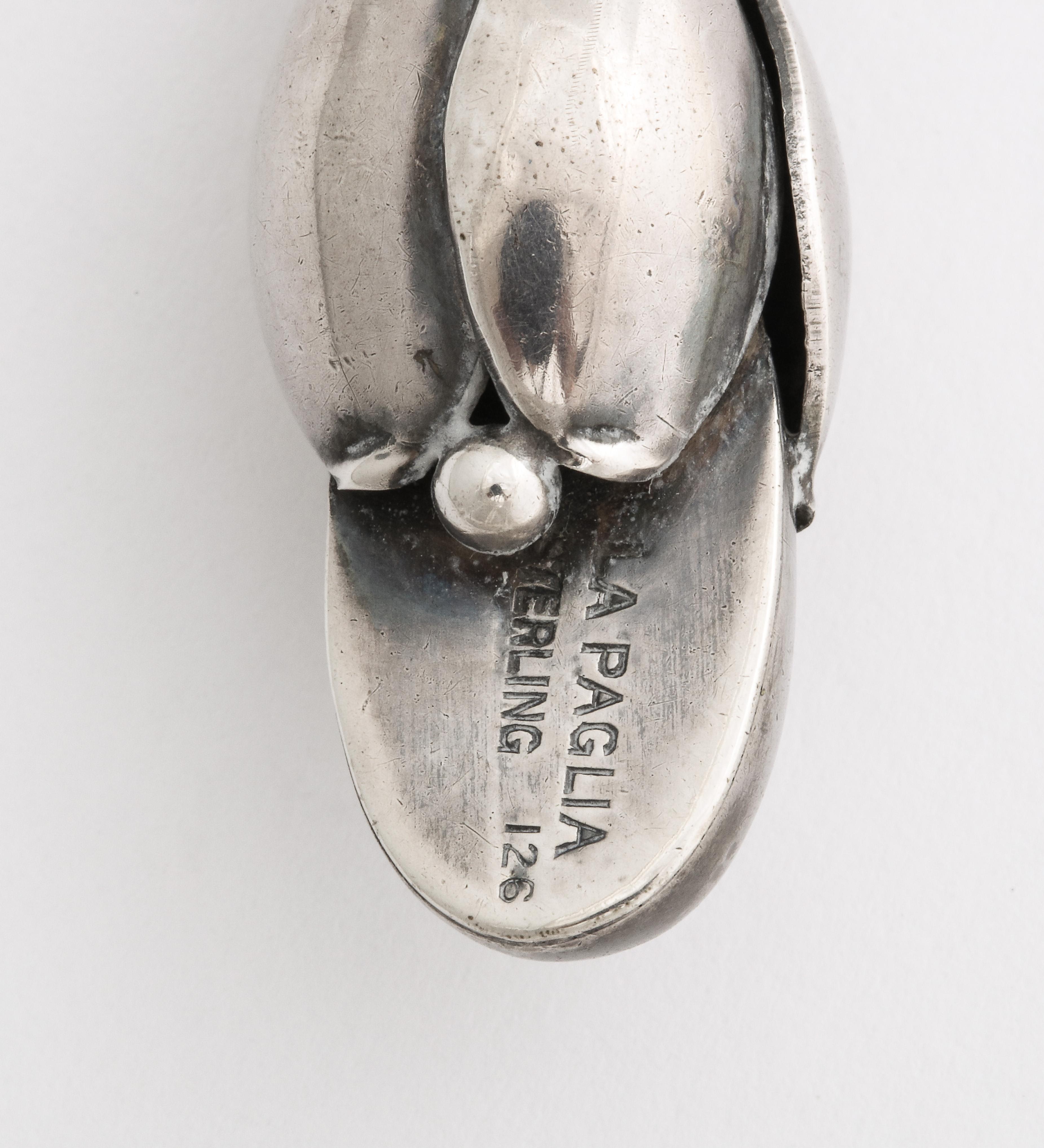 American Modernist Silver Brooch by La Paglia, 1940 For Sale 2