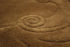 American Modernist Textured Mocha Brown Open Field Square Carpet by V'Soske