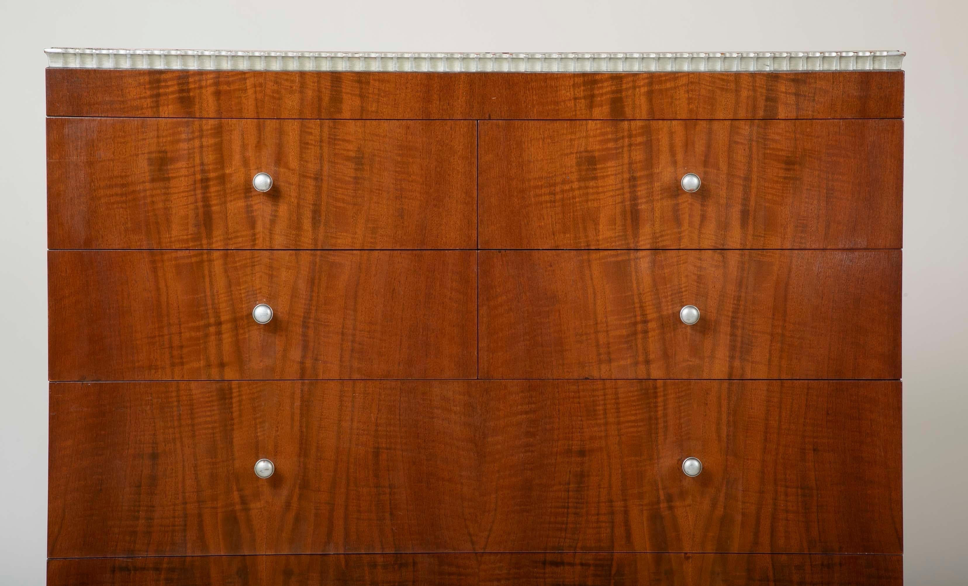 1930's  American Modernist Walnut Chest of Drawers  2