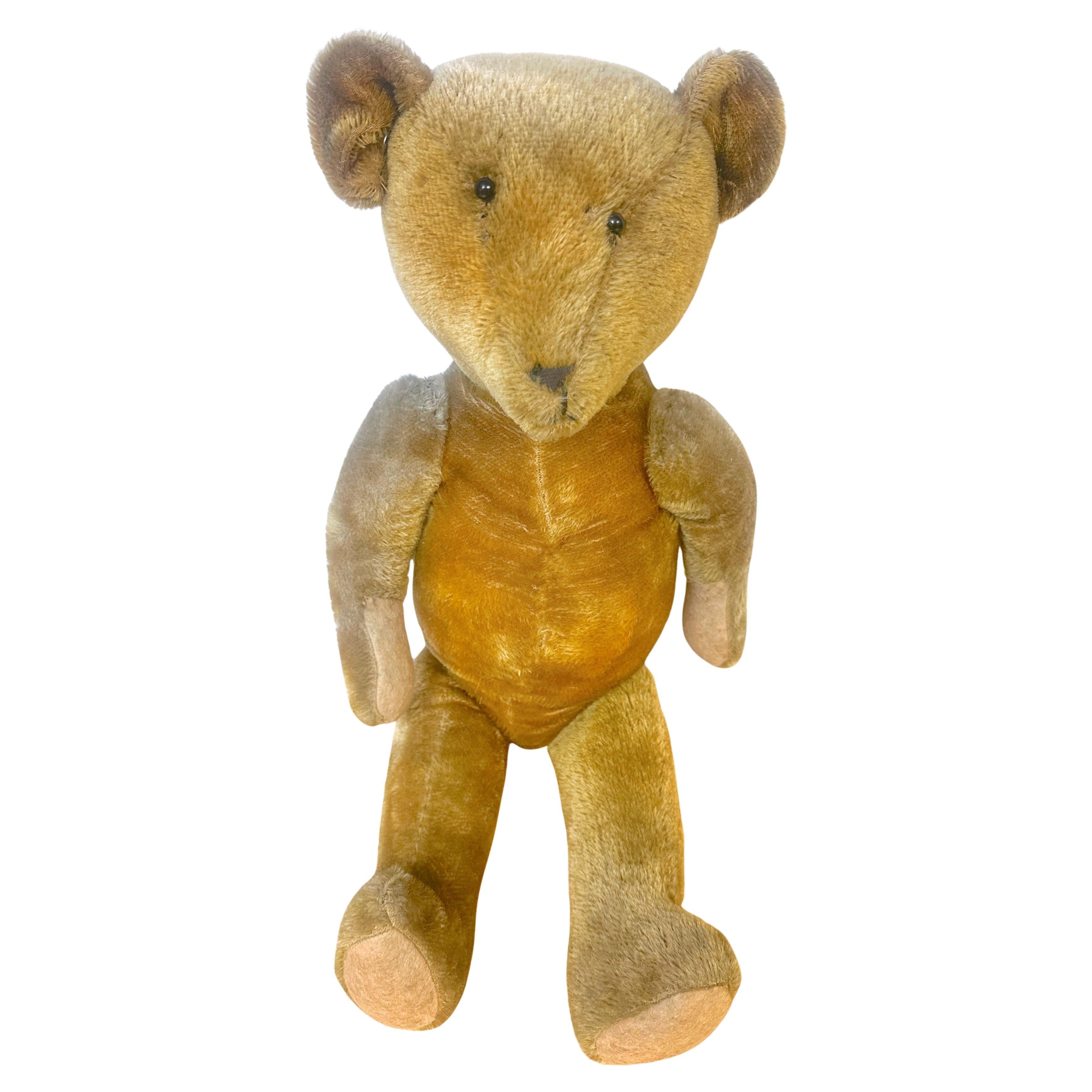 Osito de peluche americano de mohair y paja articulado con nariz cónica, 'Franklin'