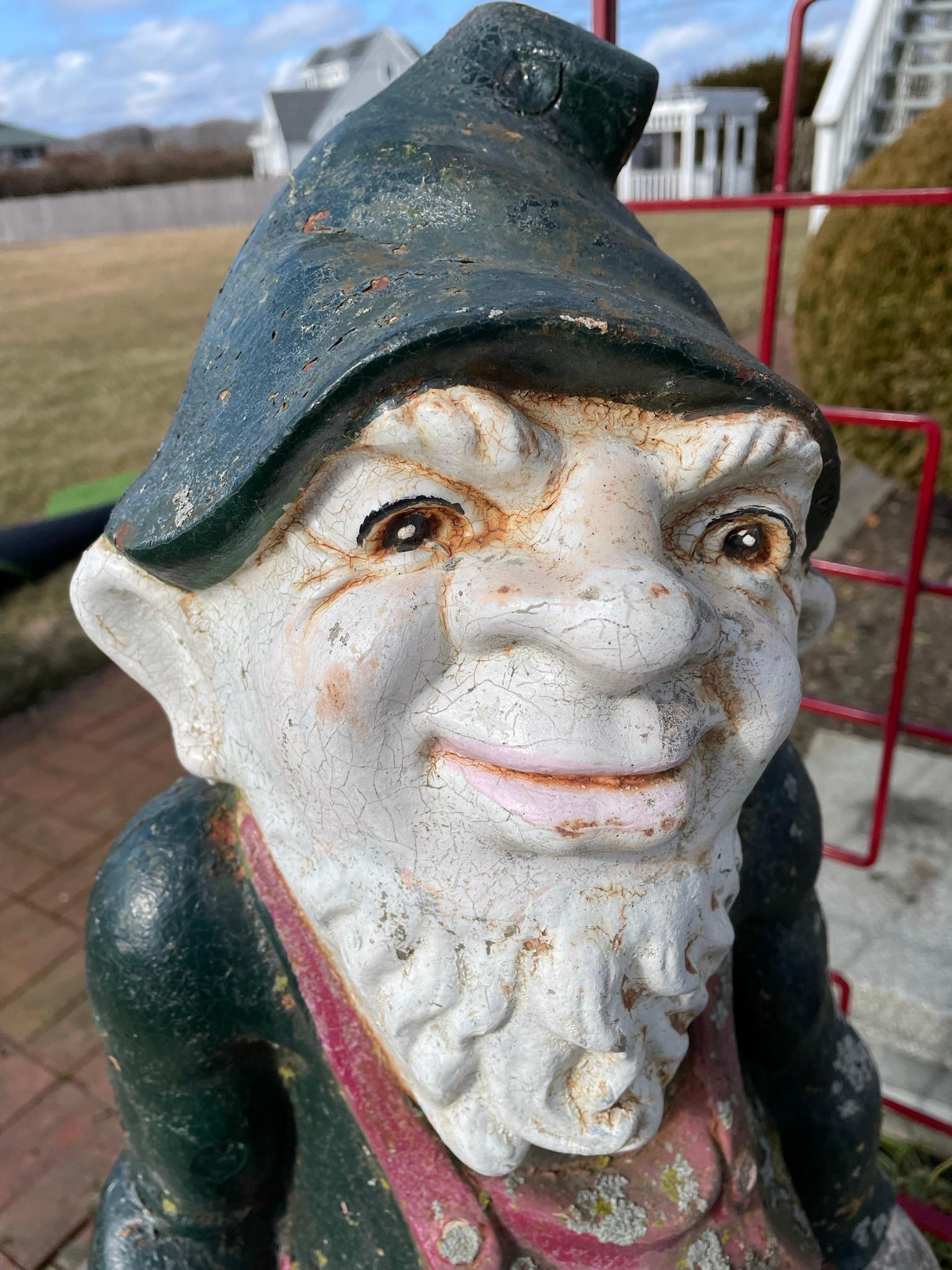 Cast American Monumental Old Gnome Garden Sculpture