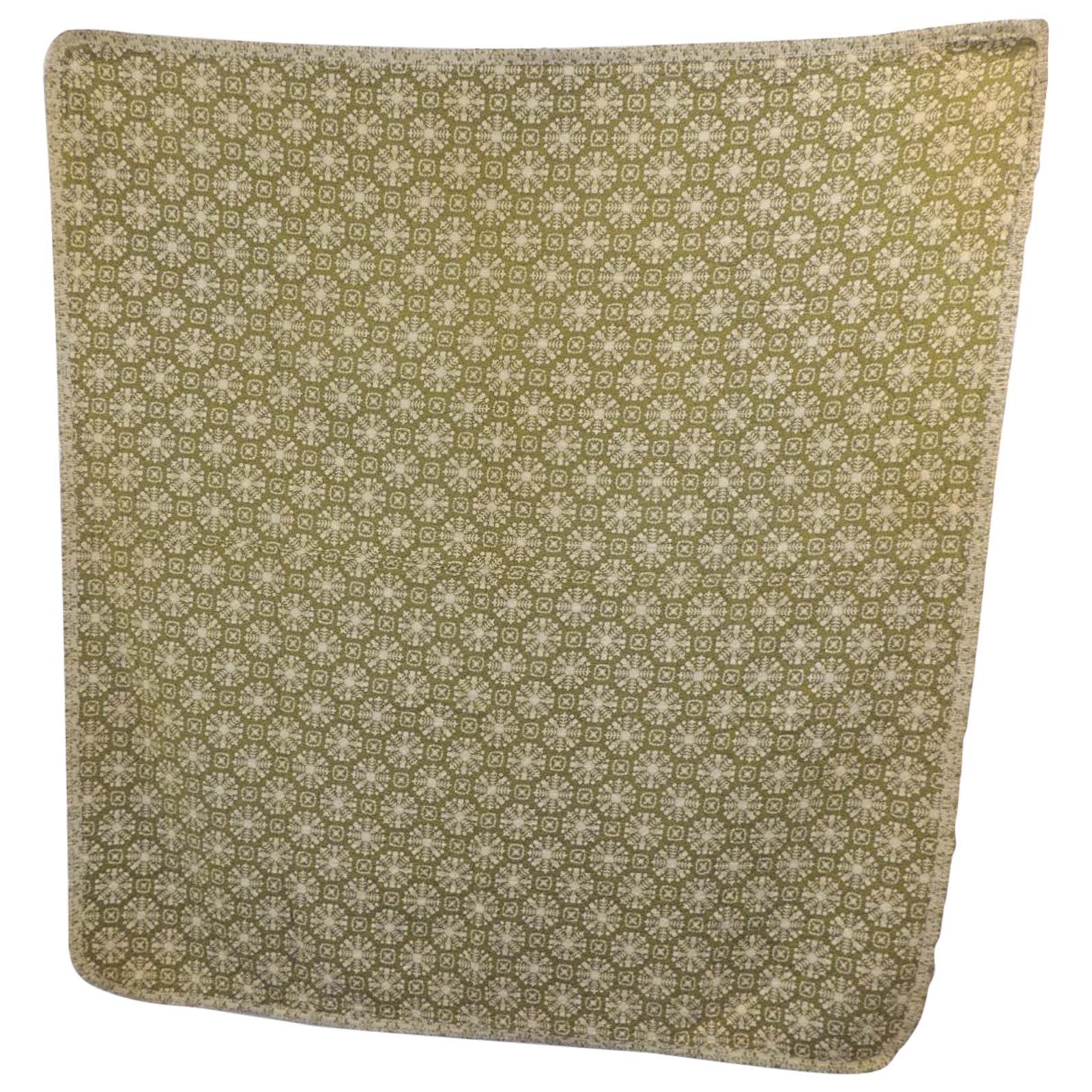Country Green and Natural Quilted Blanket 