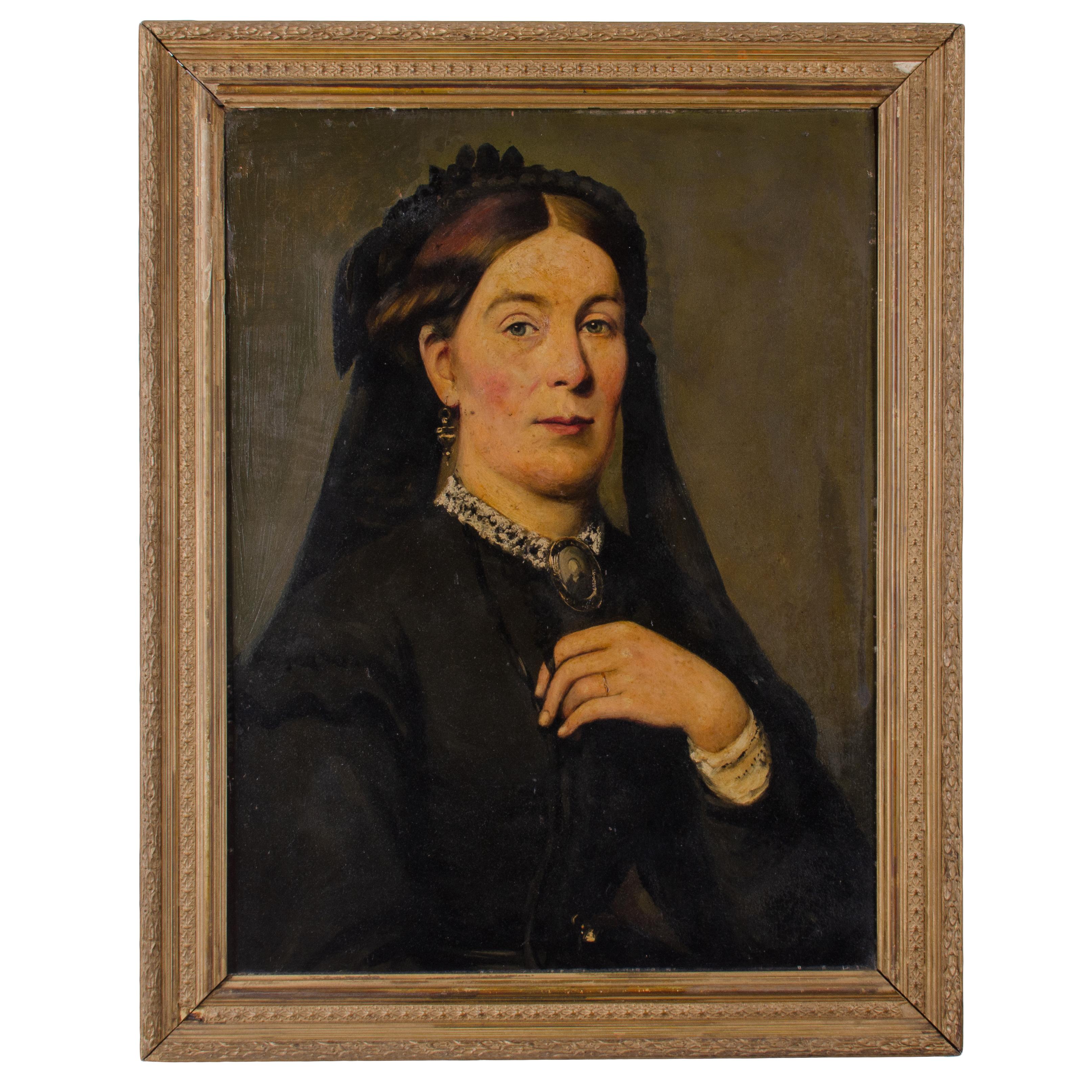 Ein amerikanisches Schultrauerporträt, um 1880.

Sicht: 18 mal 24 Zoll
Rahmen: 23 mal 28 ½ Zoll

