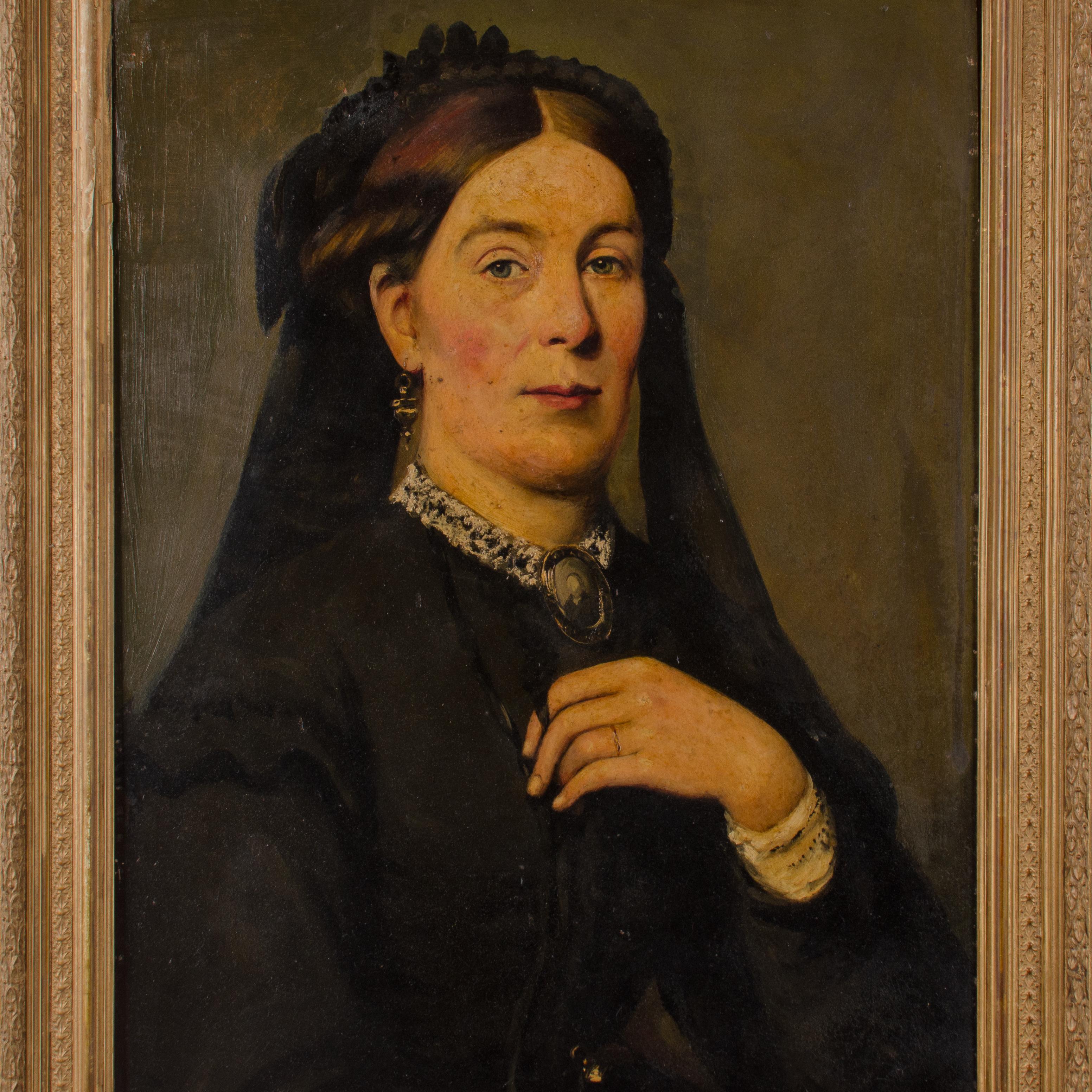 Amerikanisches Trauerporträt, ca. 1880 (amerikanisch) im Angebot