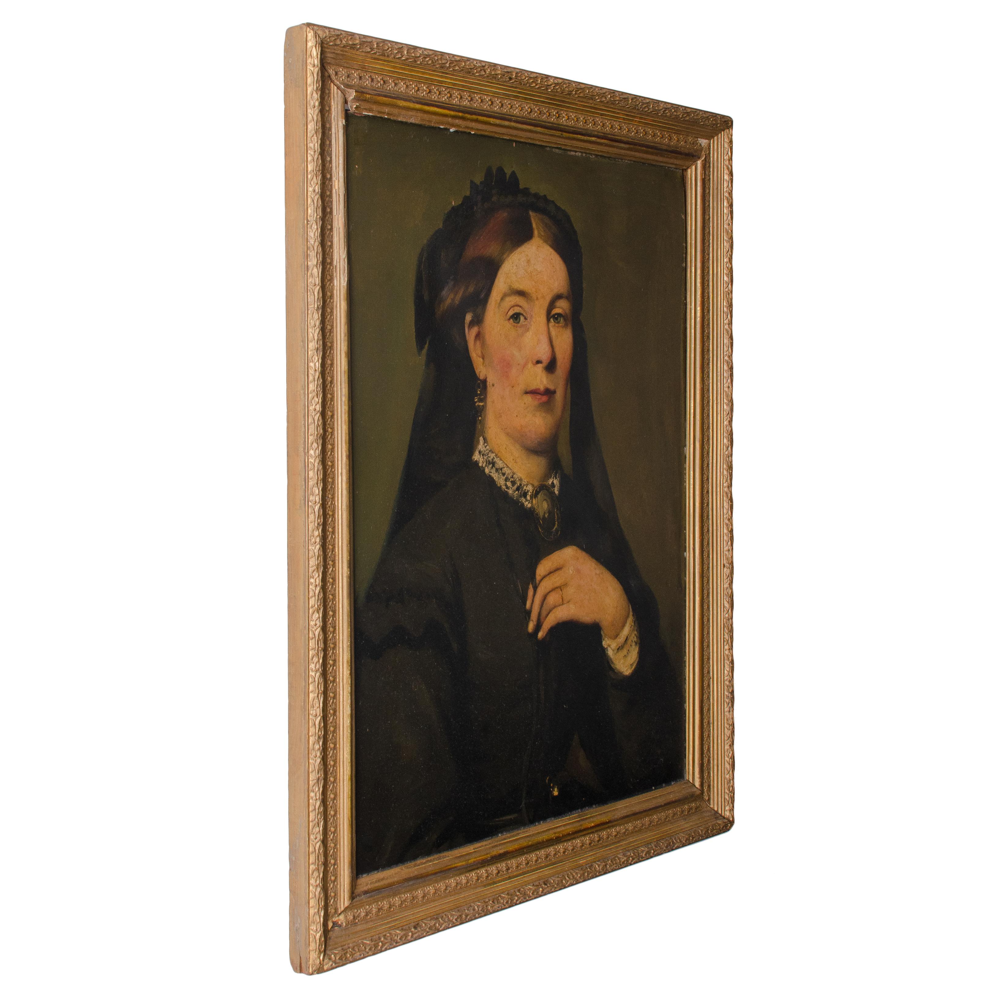 Amerikanisches Trauerporträt, ca. 1880 (Leinwand) im Angebot