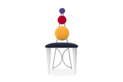 Set of 8 Post Modern Multi-Colored Memphis Style Chairs