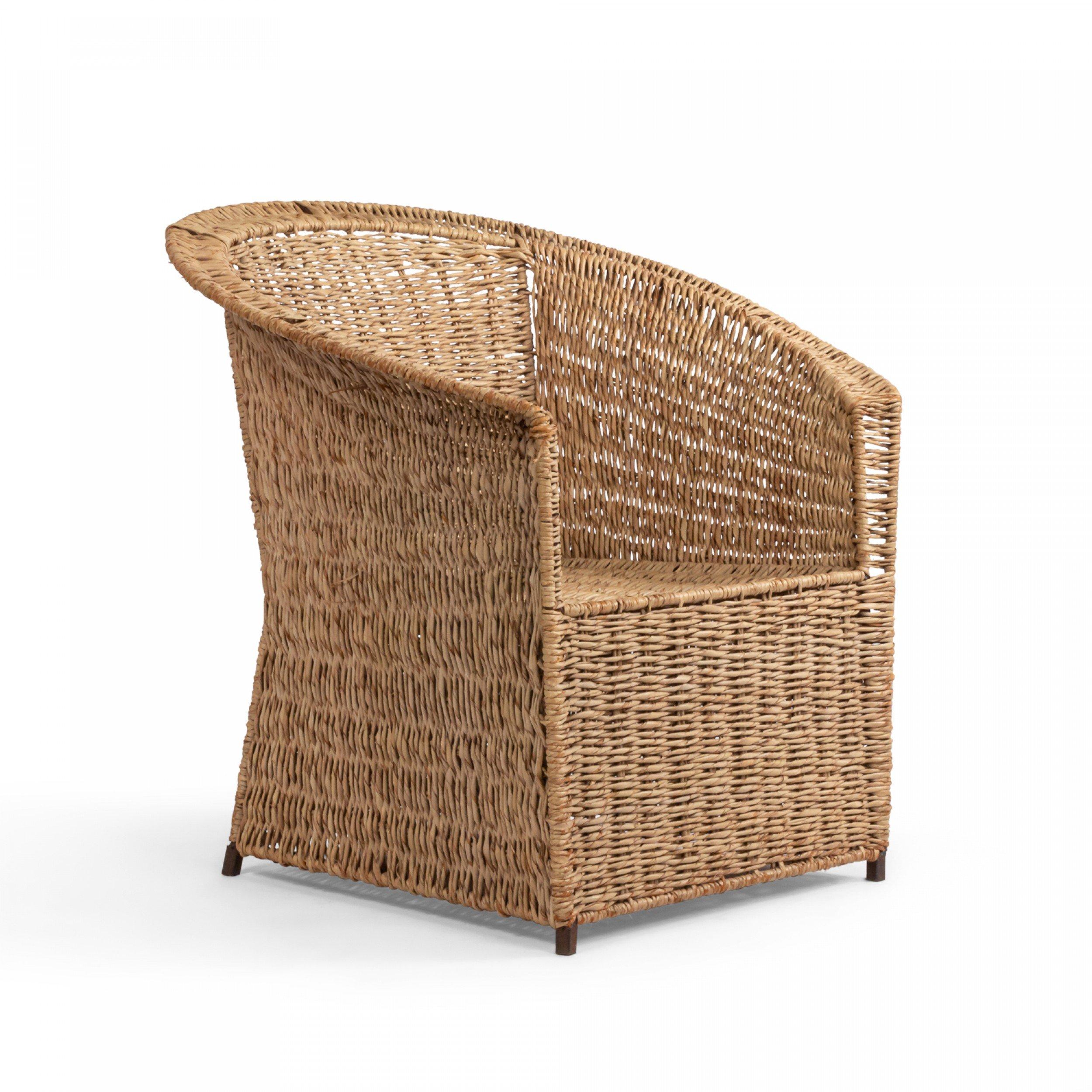 Silla tejida de ratán natural americano en Bueno estado para la venta en Queens, NY