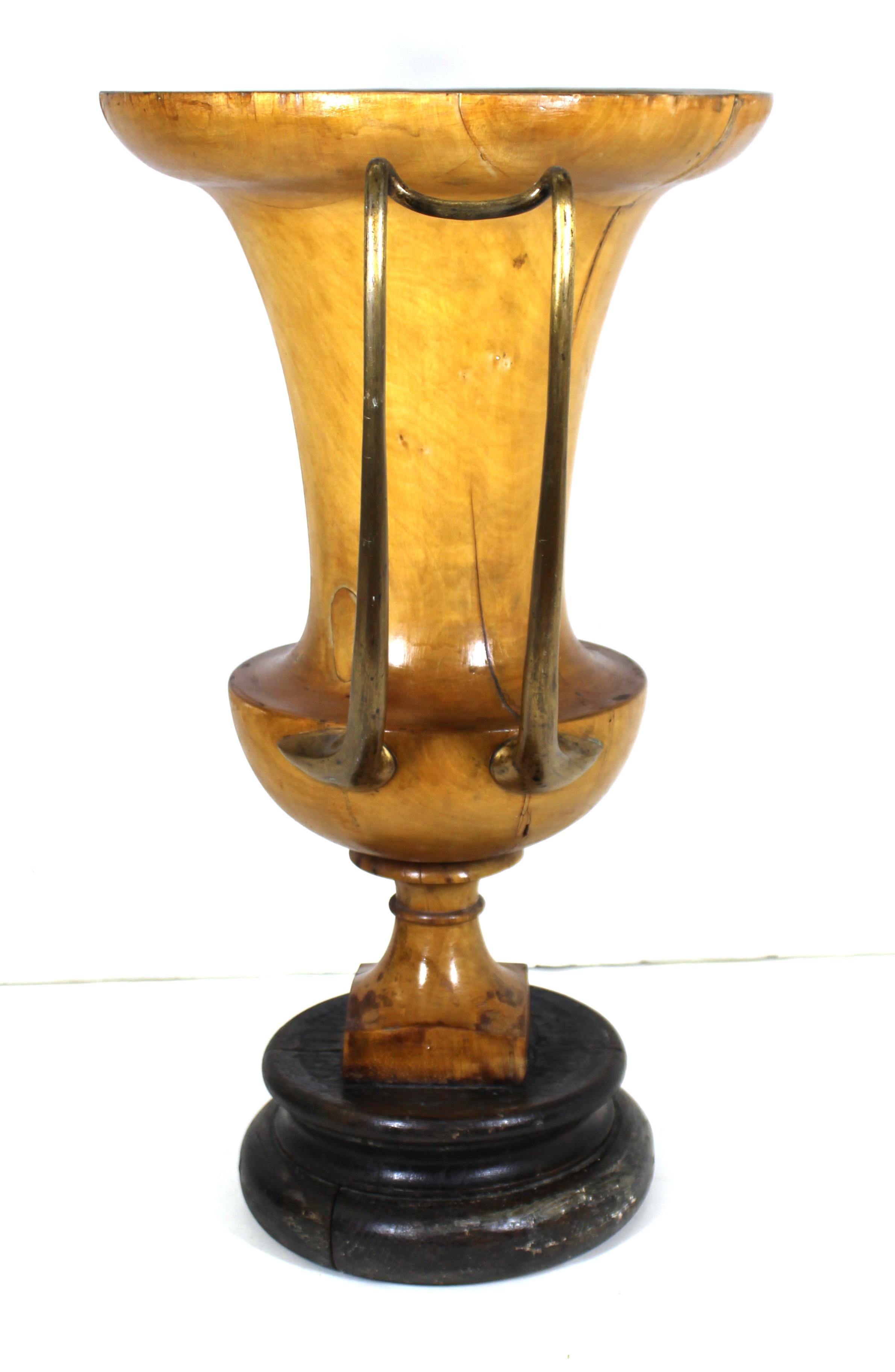 American Art Moderne Carved Fruit-Wood Urns Attr. to Robsjohn-Gibbings In Good Condition In New York, NY
