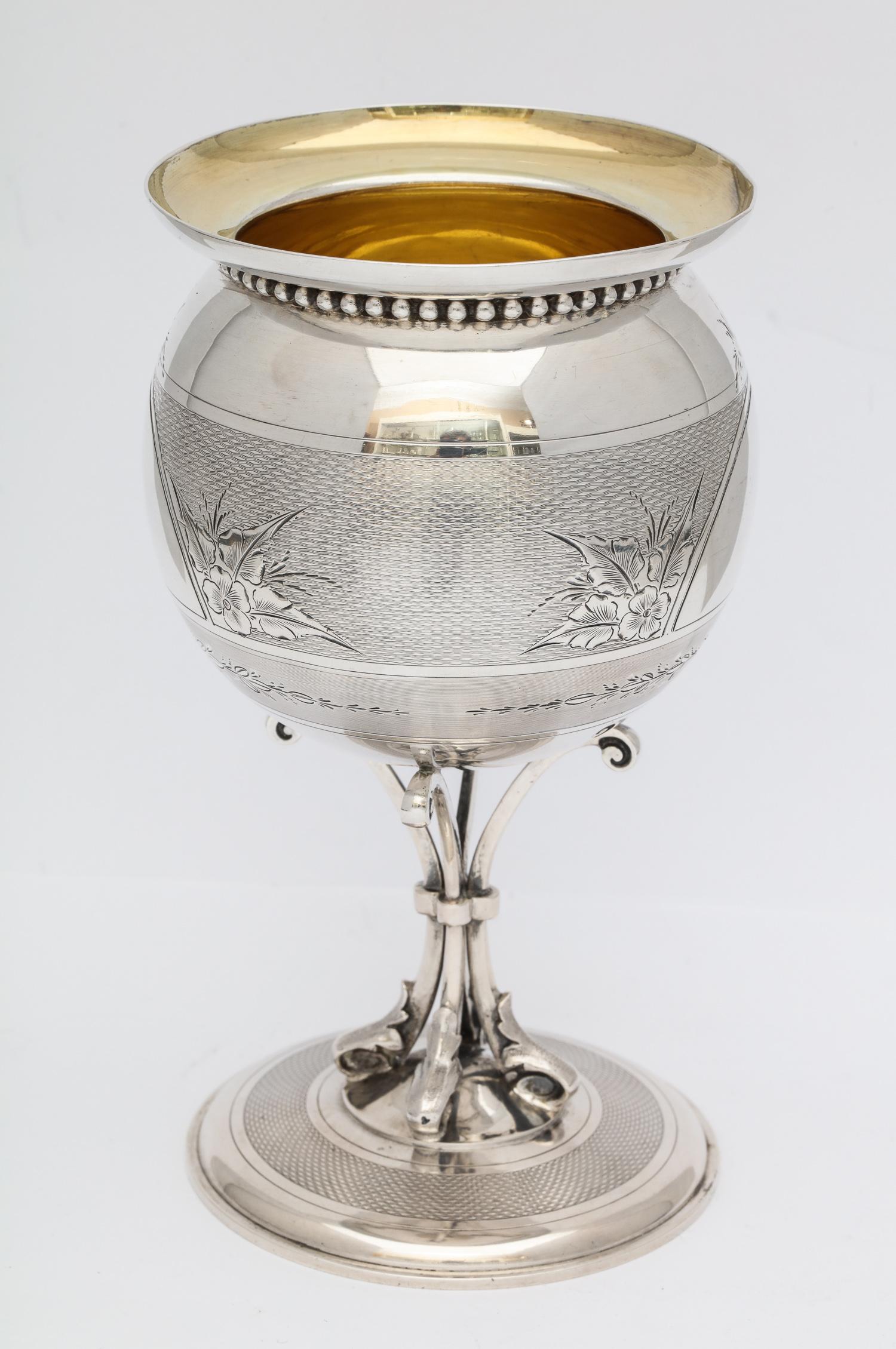 Sterling Silver American, Neoclassical Coin Silver Vase by Gorham