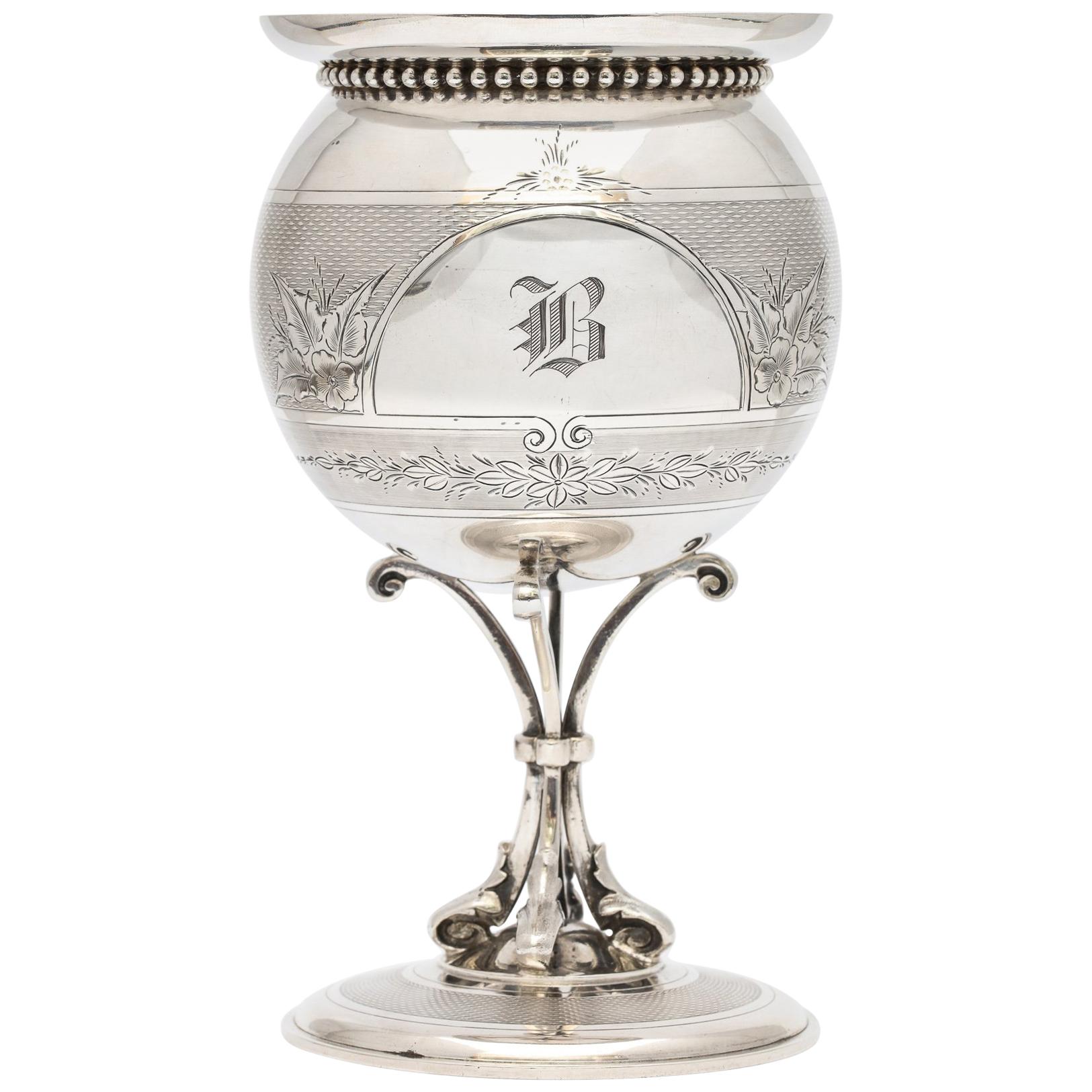 American, Neoclassical Coin Silver Vase by Gorham