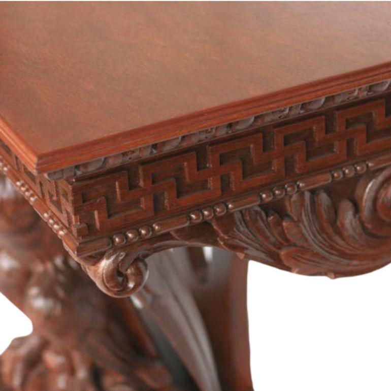 Victorian American Neoclassical Hand-Carved Eagle Console Table For Sale