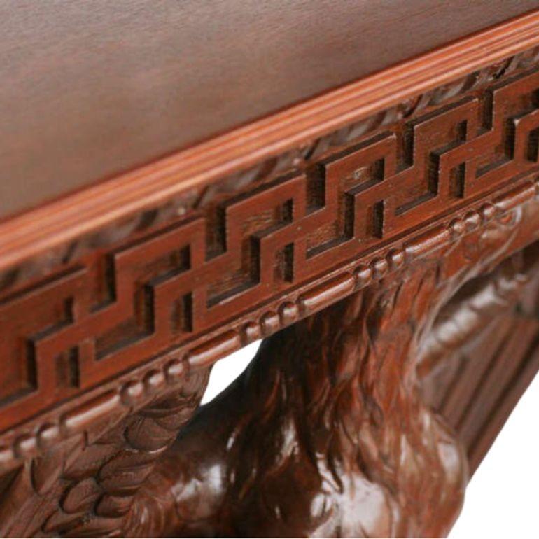 American Neoclassical Hand-Carved Eagle Console Table In Excellent Condition For Sale In Van Nuys, CA