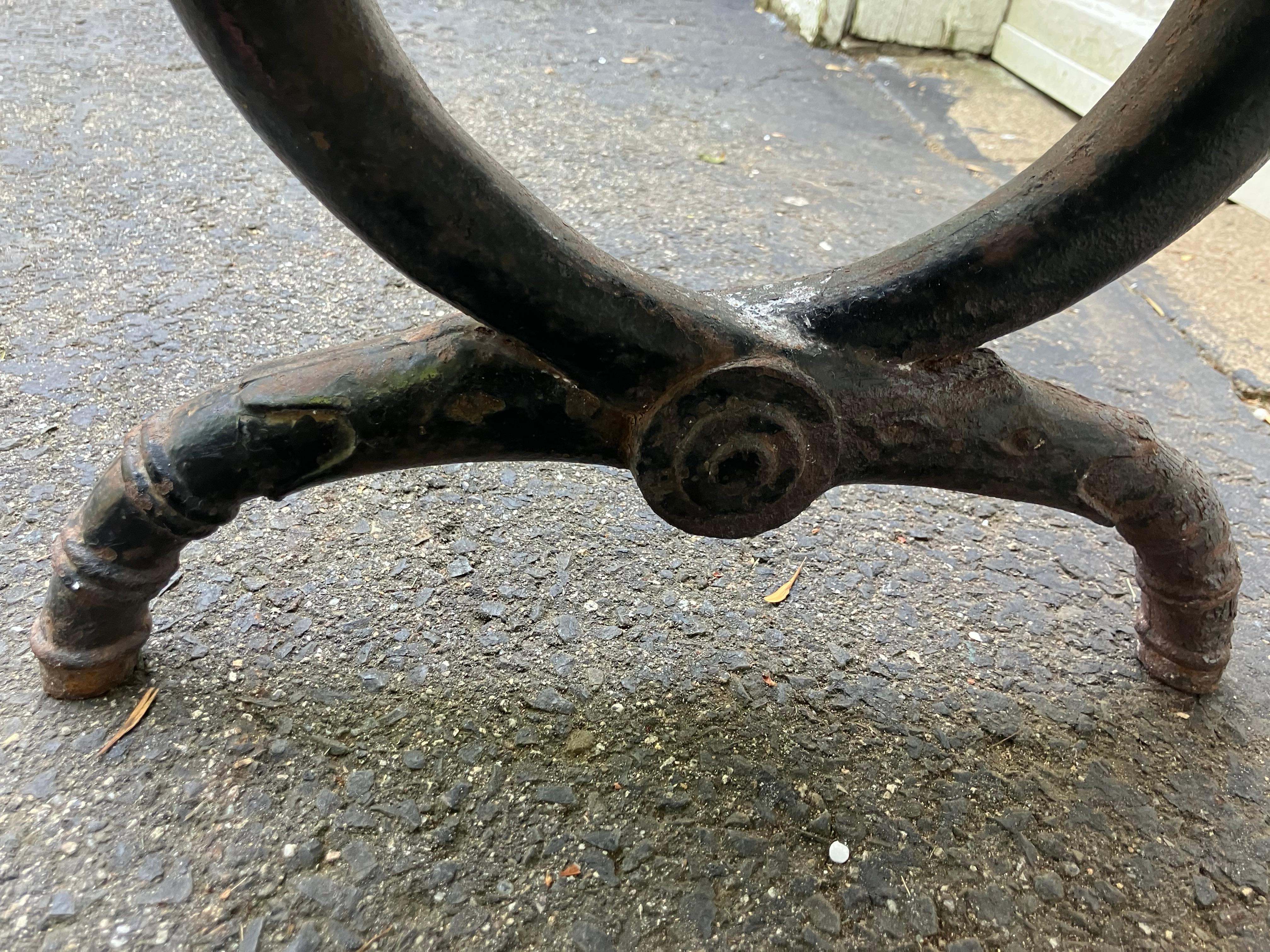 American Neoclassical Iron and Marble Bench For Sale 8