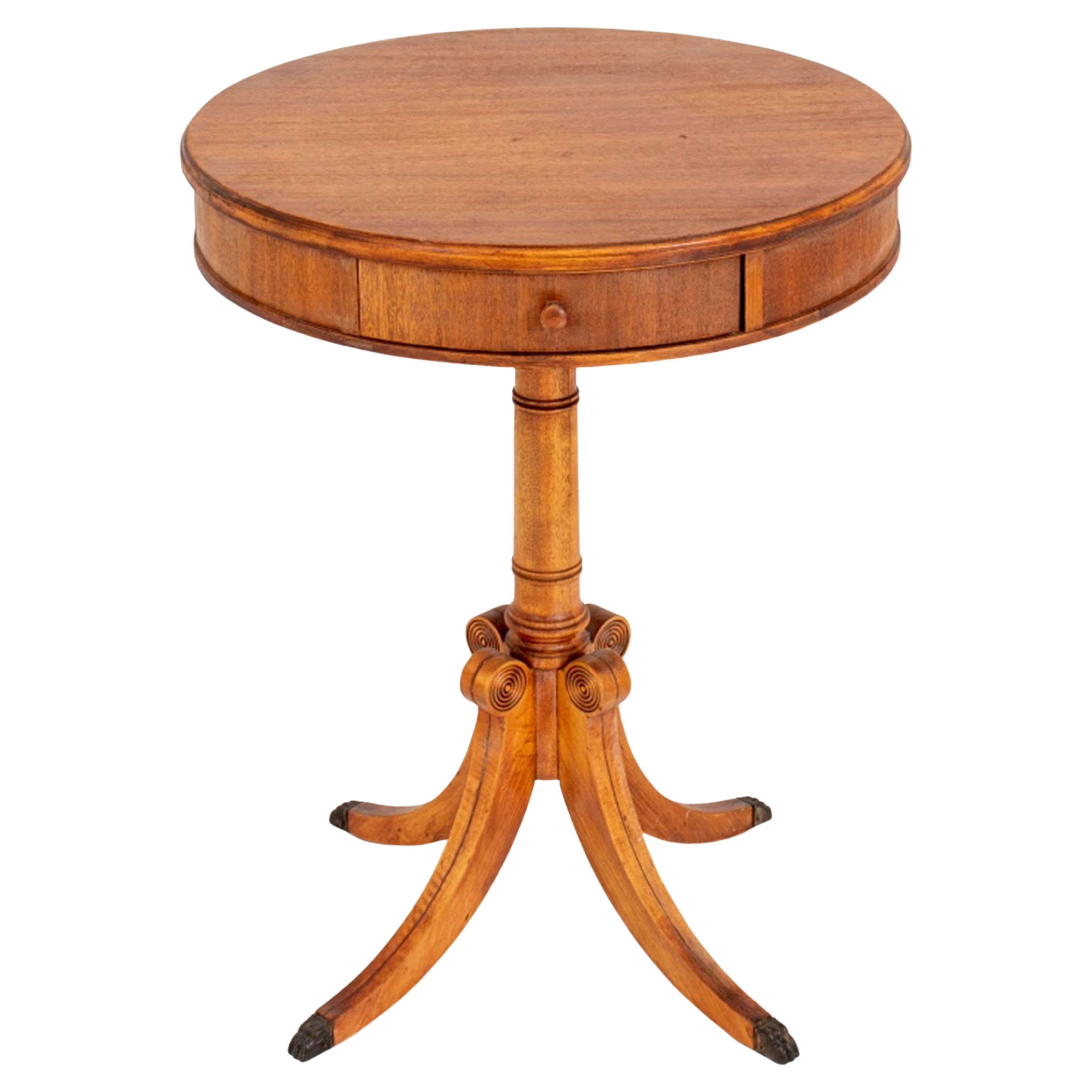 American Neoclassical Style Wood Side Table For Sale