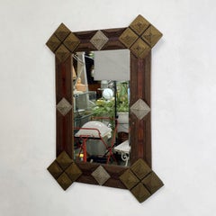 American Nineteenth Century Wood Tramp Art Mirror, 1800s