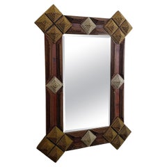 American Nineteenth Century Wood Tramp Art Mirror, 1800s
