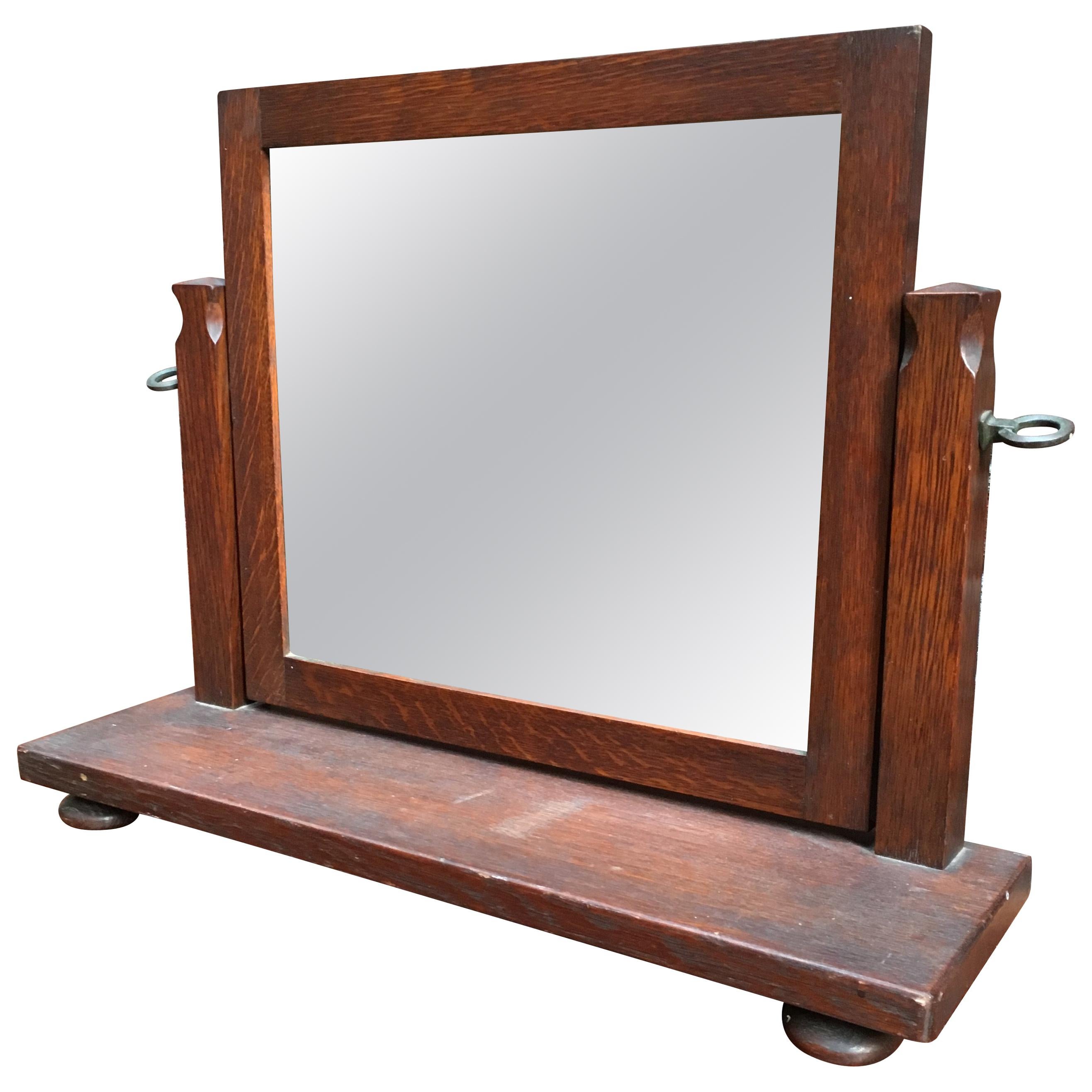 American Oak Arts & Crafts Dresser Mirror