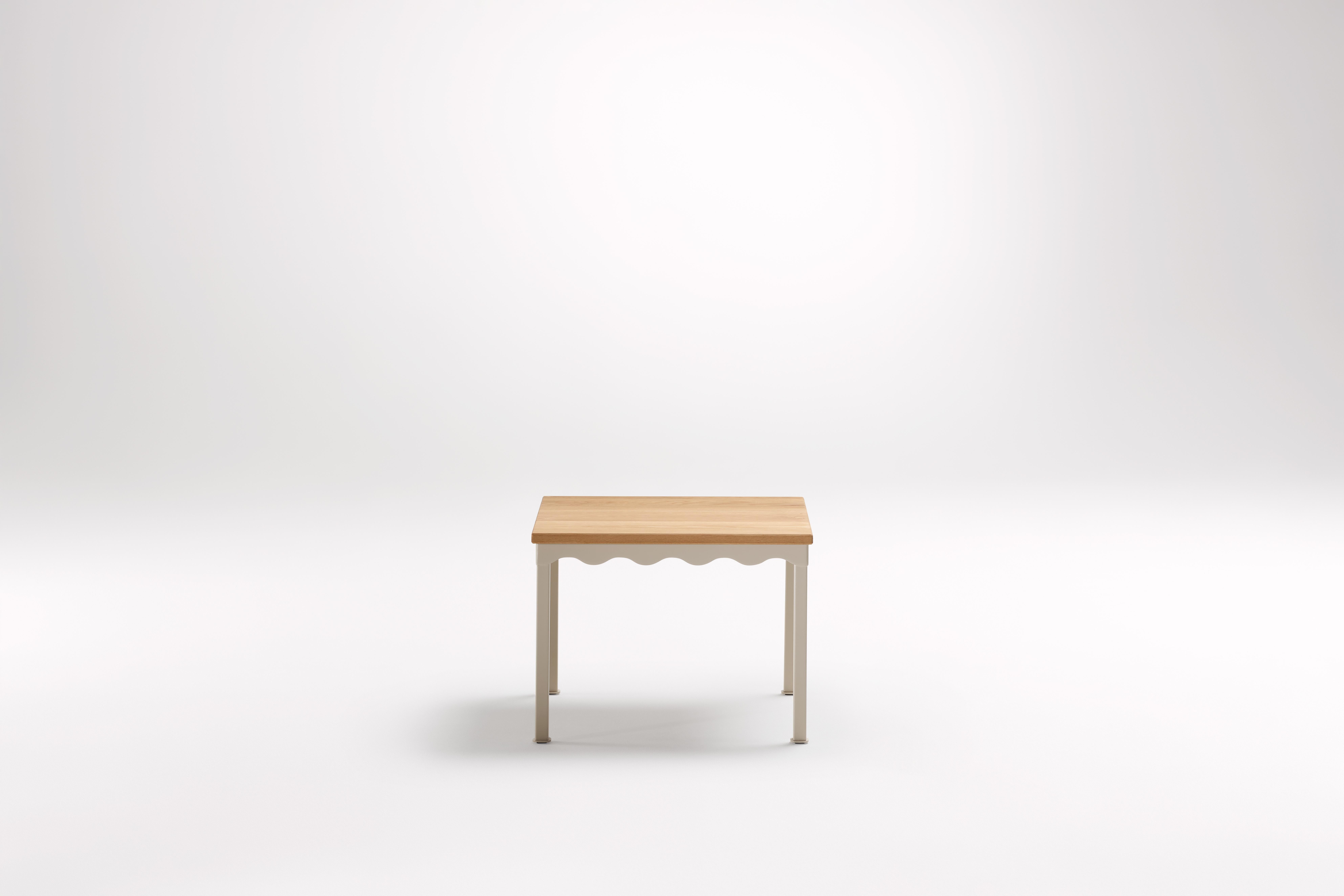 American Oak Bellini Side Table by Coco Flip
Dimensions: D 54 x W 54 x H 39 cm
Materials: Timber / Stone tops, Powder-coated steel frame. 
Weight: 12 kg
Timber Tops :American Oak
Frame Finishes: Textura Paperbark.

Coco Flip is a Melbourne based