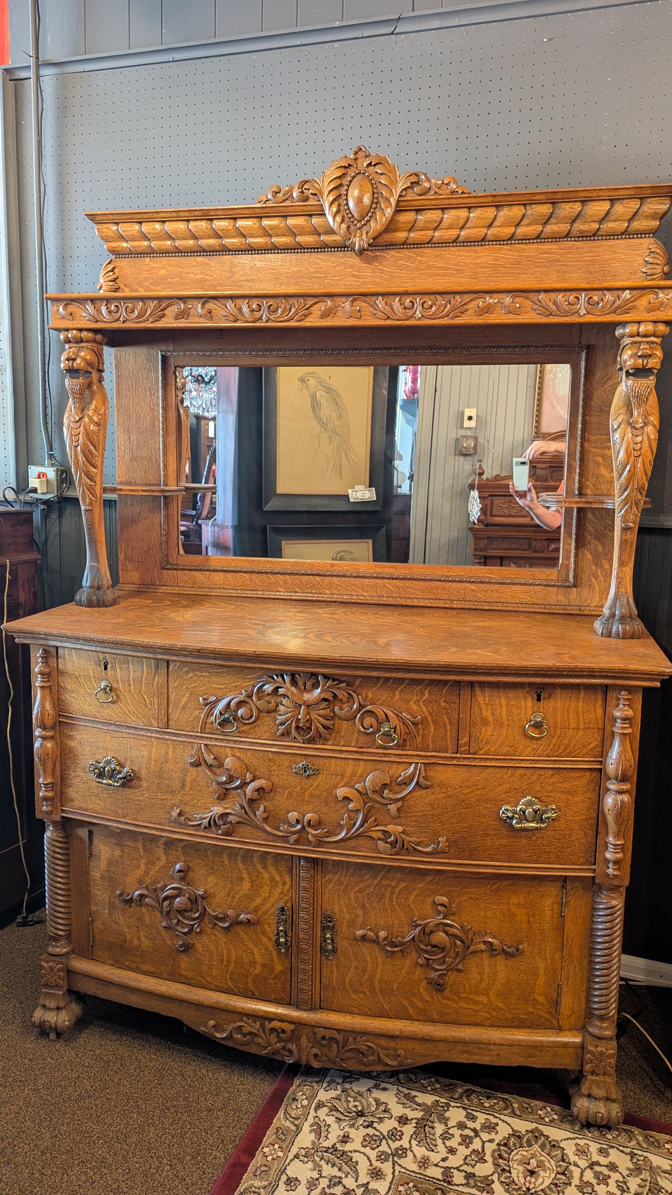Amerikanische Eiche Griffin Sideboard im Angebot 9