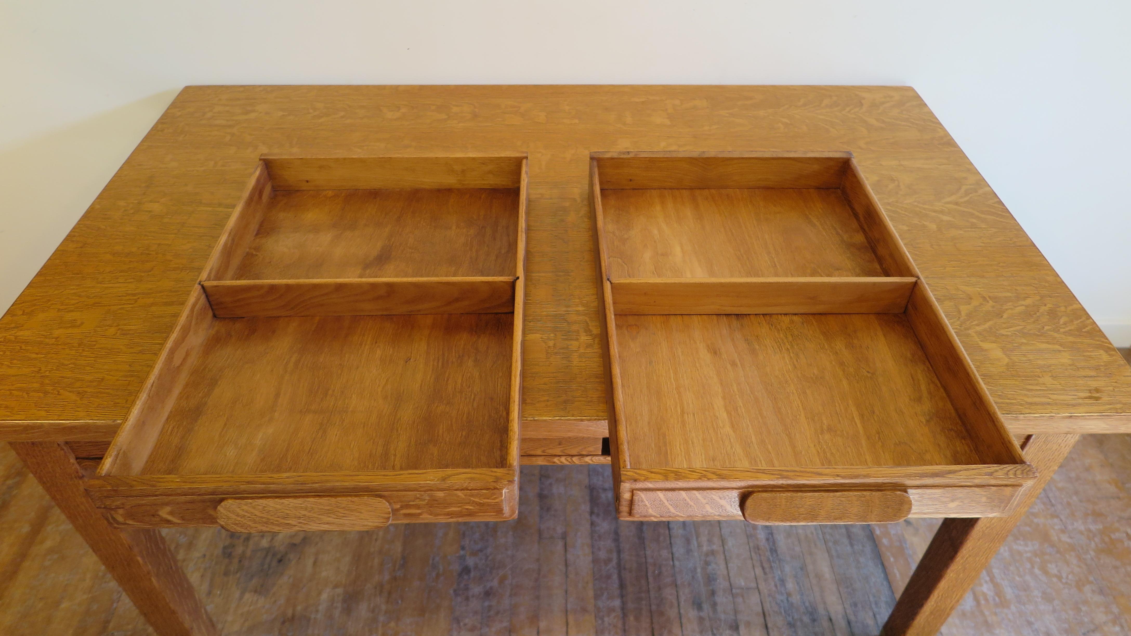 Mid-20th Century American Oak Library Desk