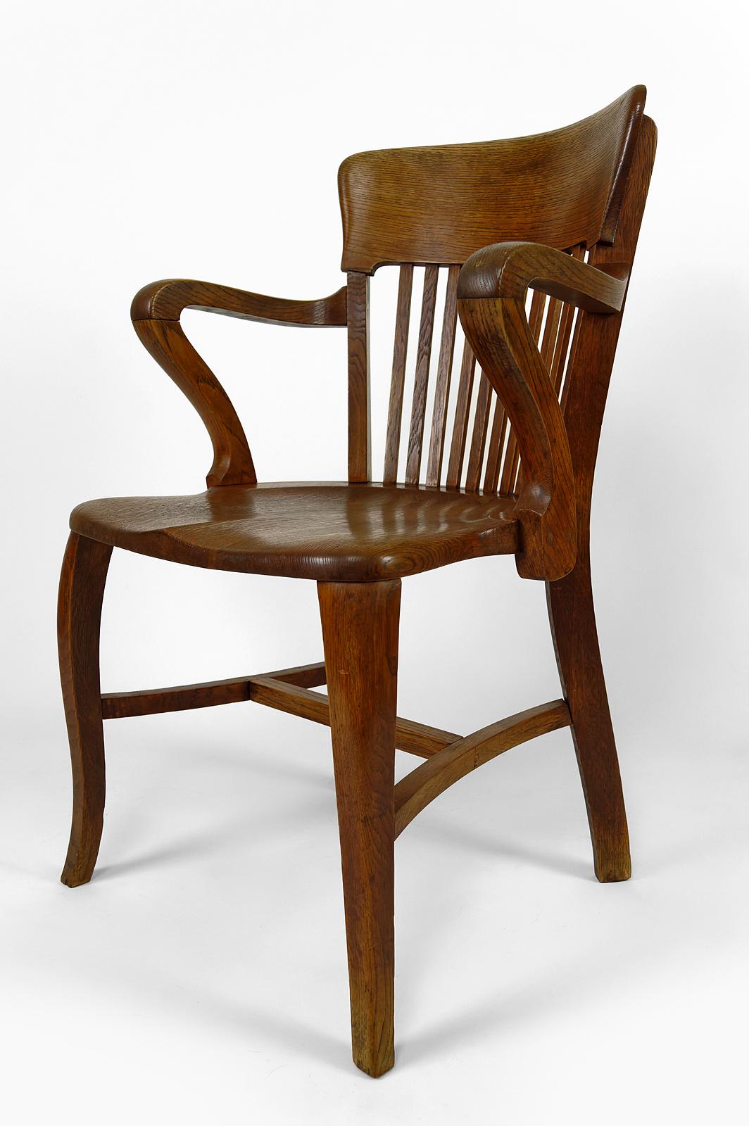 American oak office armchair, USA, circa 1900 For Sale 5