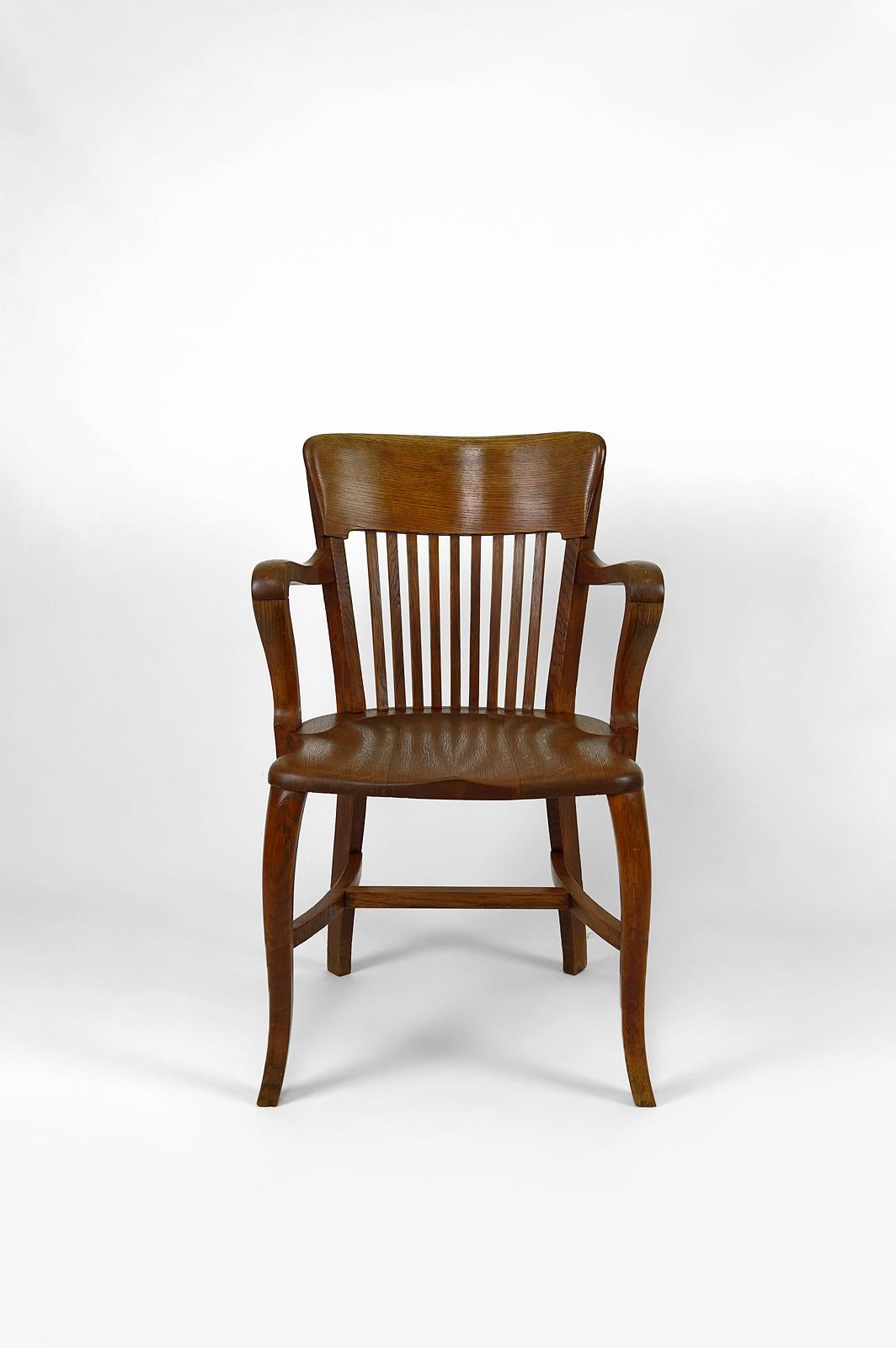 Victorian American oak office armchair, USA, circa 1900 For Sale