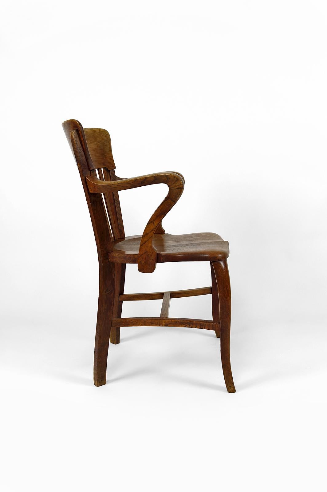 Early 20th Century American oak office armchair, USA, circa 1900 For Sale