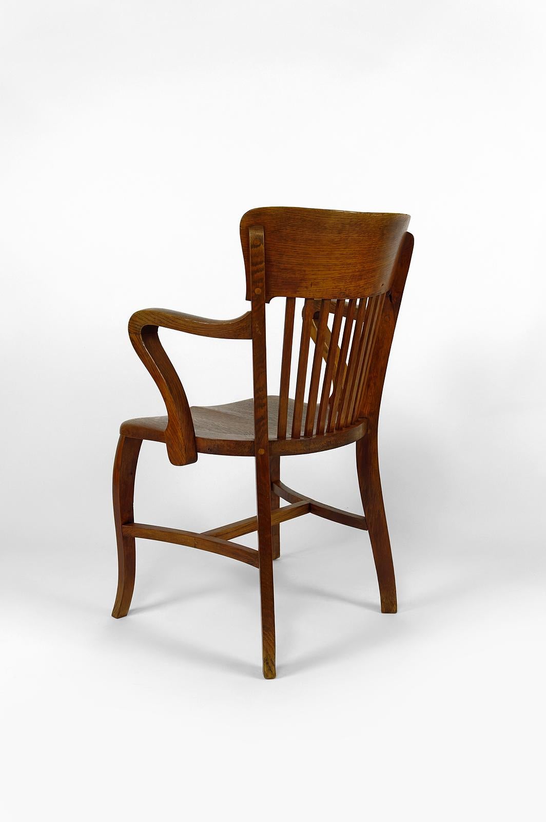 American oak office armchair, USA, circa 1900 For Sale 1
