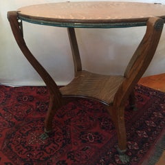 American Oak Round Game Table, Claw Feet, circa 1900