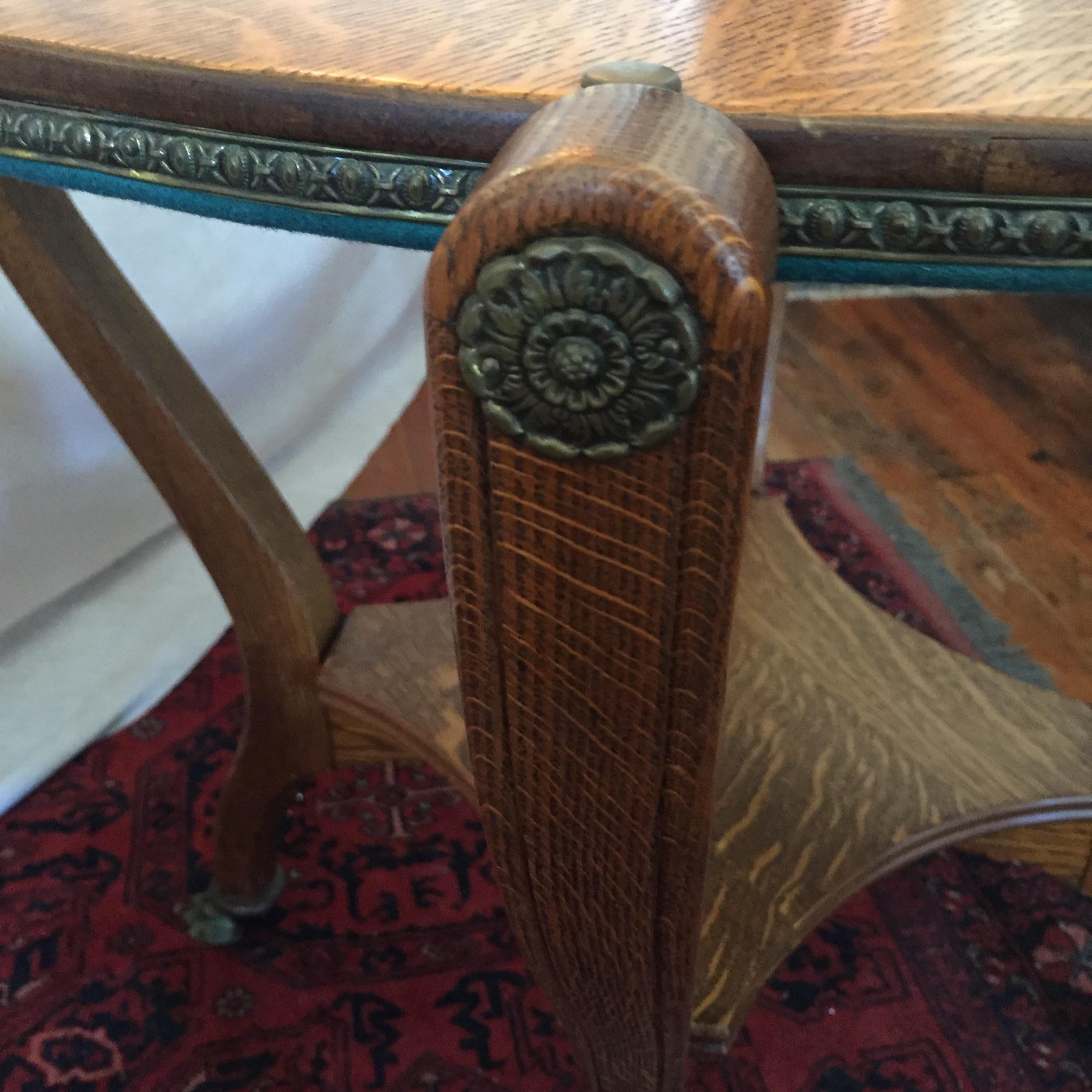 Hand-Crafted American Oak Round Game Table, Claw Feet, circa 1900